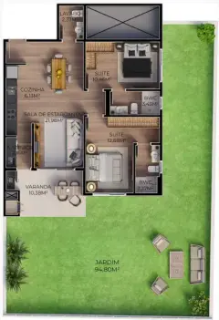 Suíte do empreendimento Viel Spab em Ingleses, Florianópolis — em lançamento na planta