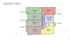 Studio do empreendimento Wall 134 em Trindade, Florianópolis — em lançamento na planta