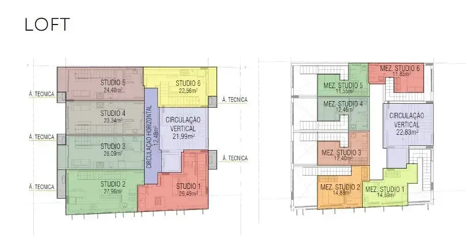 Planta baixa 1 Quarto do Wall 134 em Trindade, Florianópolis — 25.212 m² privativos, em lançamento na planta